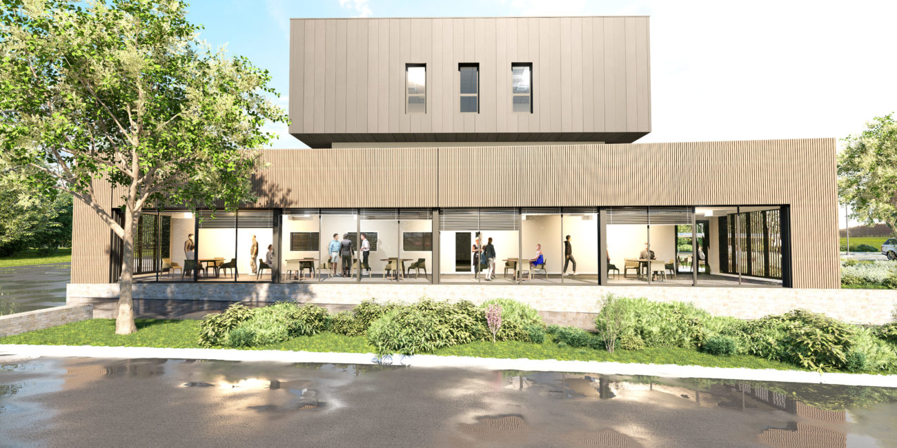 Projet Totem Formation : école de commerce réalisée par make architecture