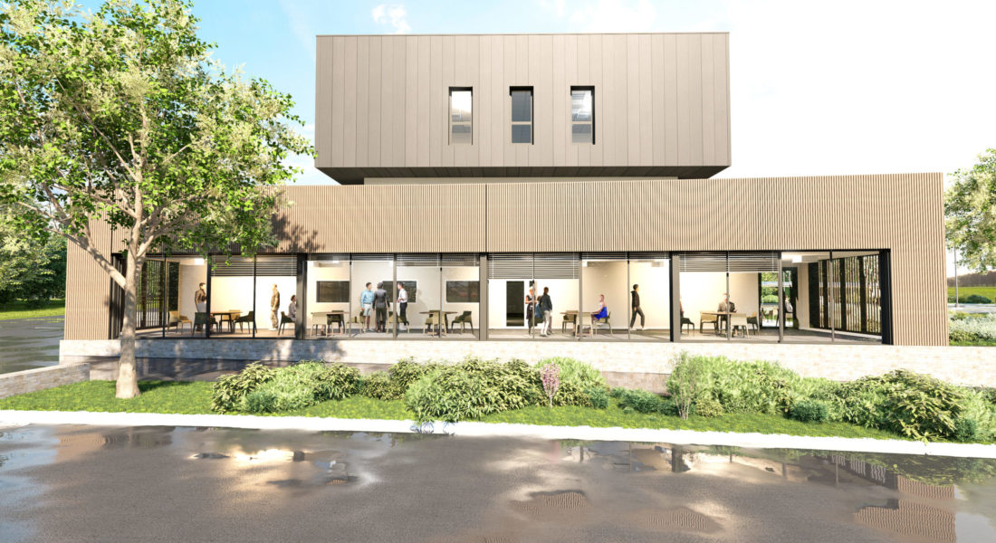 Projet Totem Formation : école de commerce réalisée par make architecture